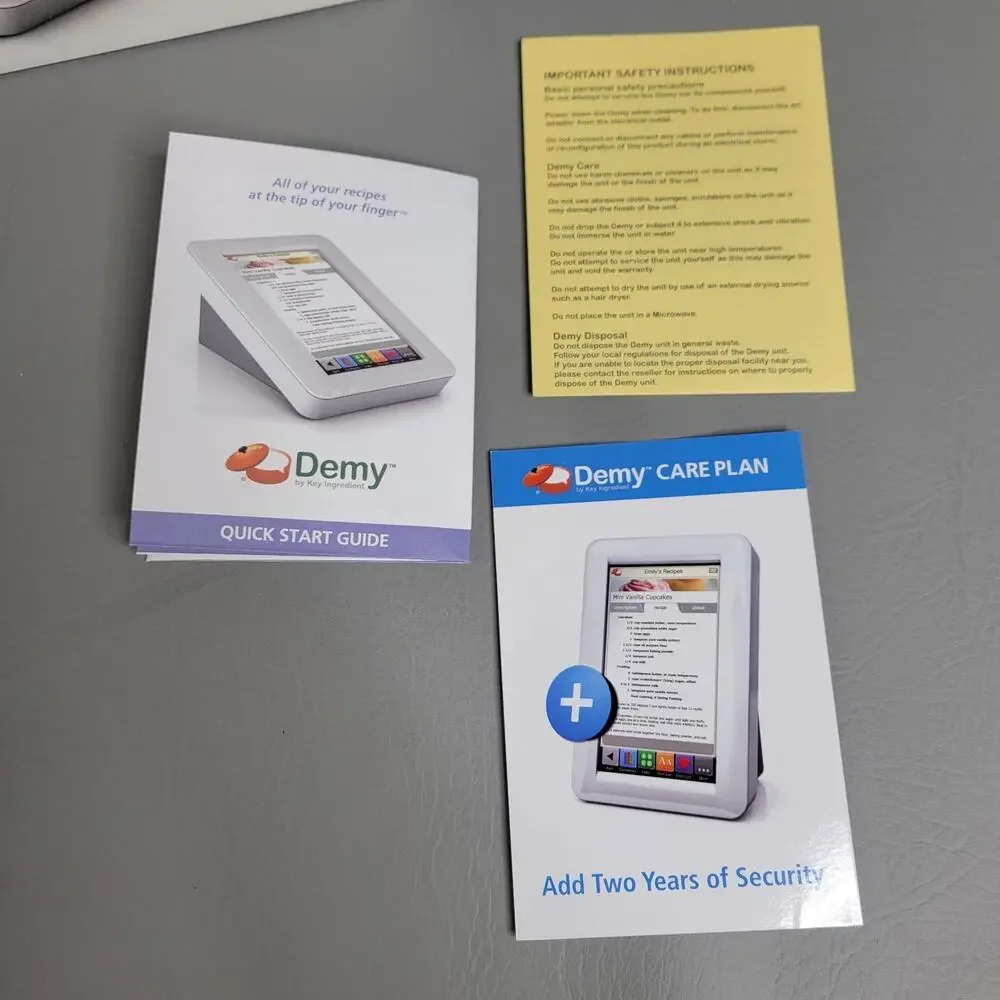 Demy: The Kitchen-Safe, Touchscreen Digital Recipe Reader by Key Ingredient